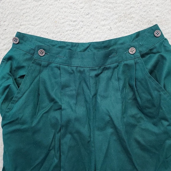IRKA Dress Pants Womens Green Flat Front 100% Silk Pleated Regular Fit‎ Comfort - Picture 7 of 8